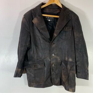 90s distressed leather jacket